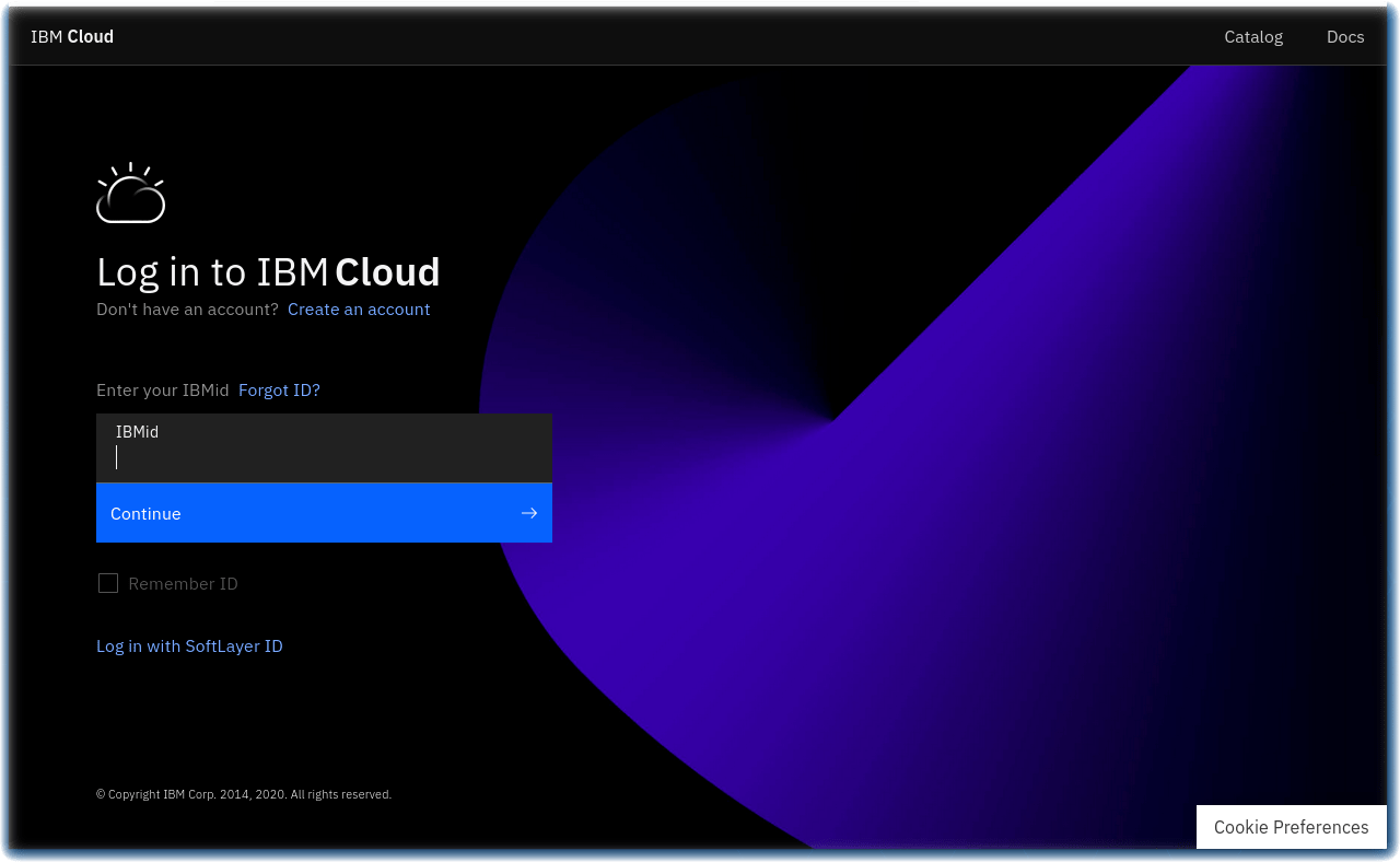 IBM Cloud login